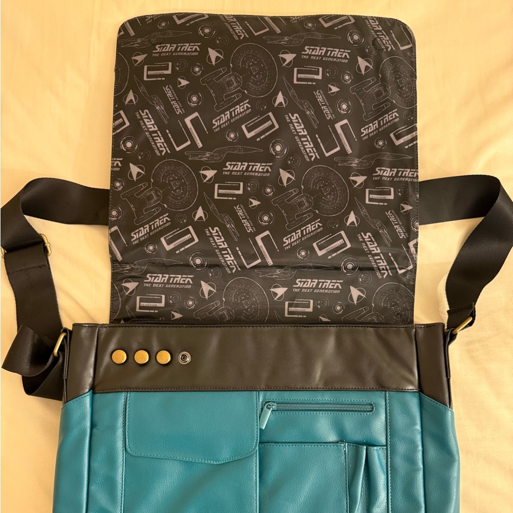 Star Trek: The Next Generation Laptop Messenger Bag (Science Blue) - Picture 3 of 9